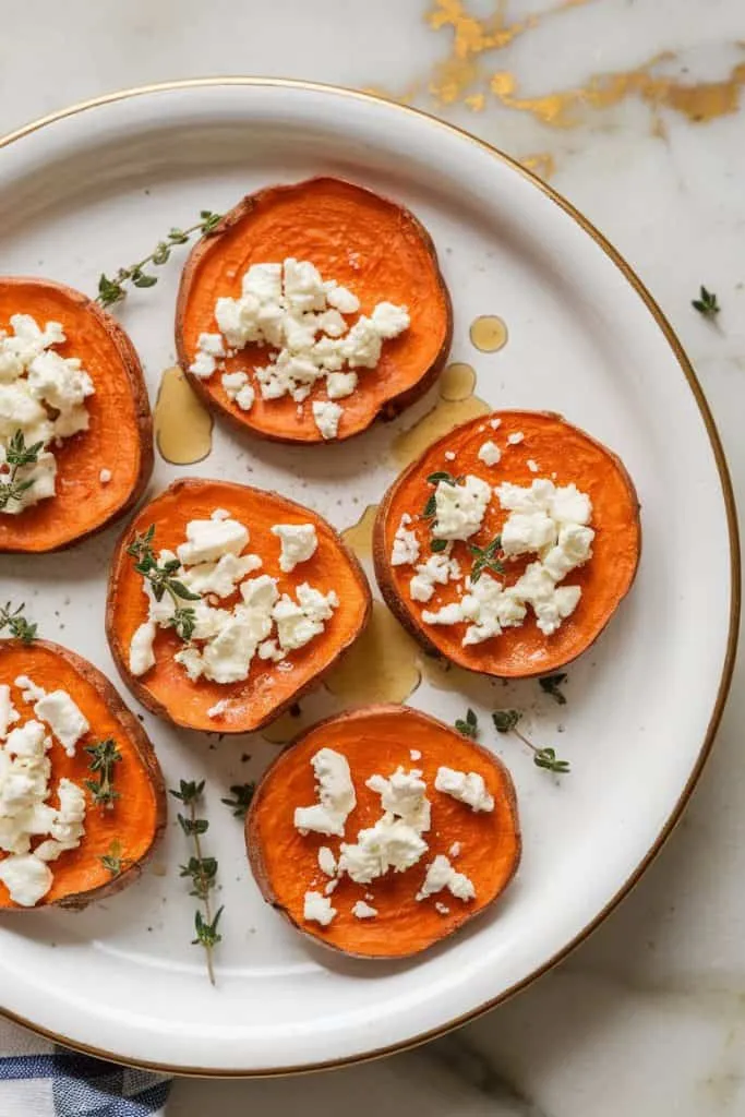 Honey Feta Sweet Potato Rounds