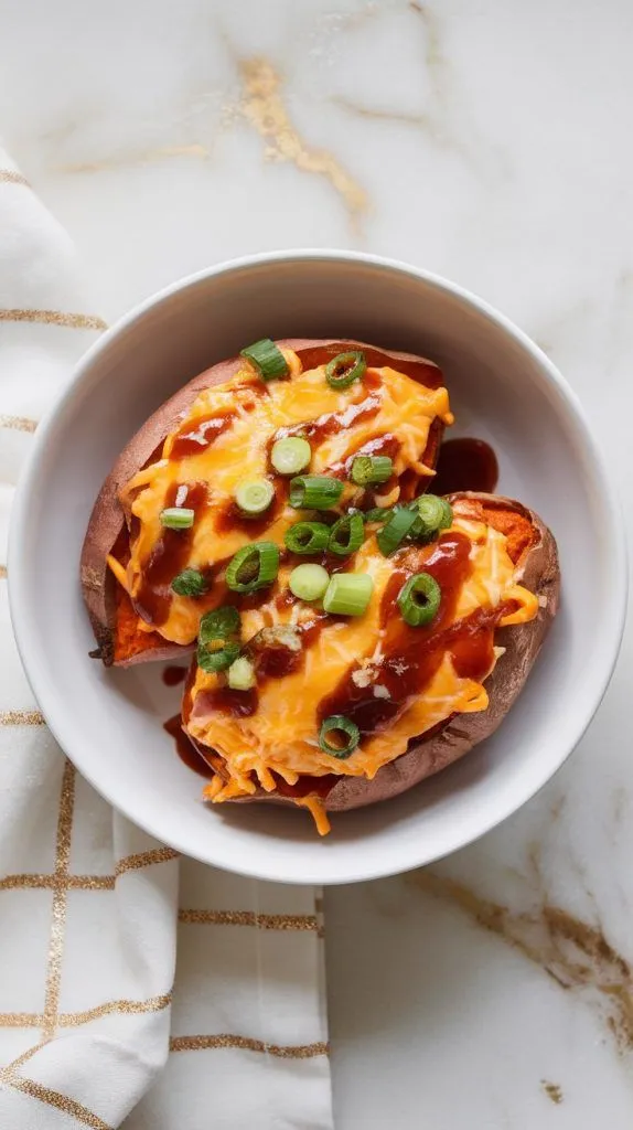 BBQ Chicken Stuffed Sweet Potatoes