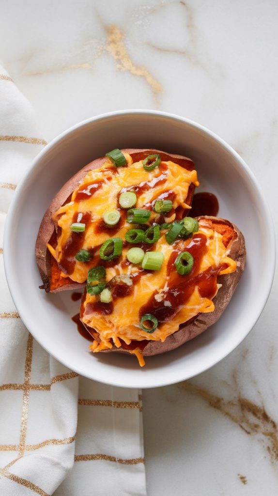 BBQ Chicken Stuffed Sweet Potatoes