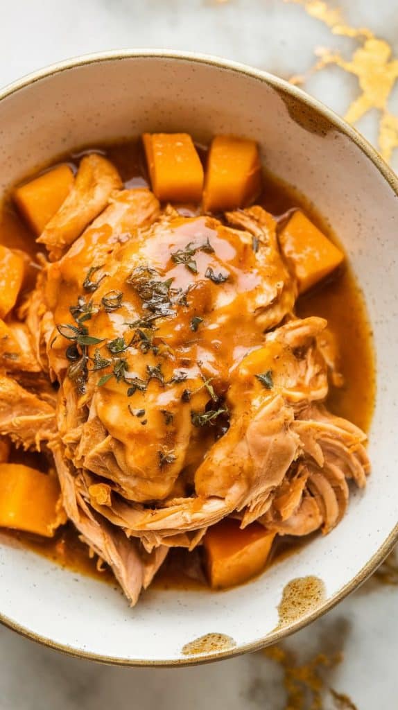 Crockpot Butternut Squash Apple Butter Chicken