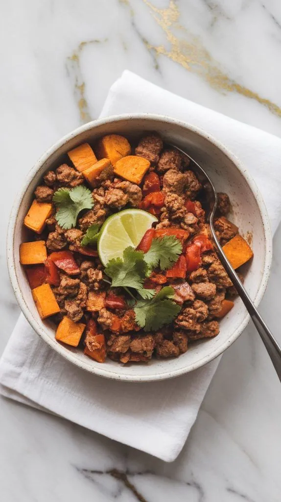 Ground Beef and Sweet Potato Skillet