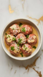 Crockpot Garlic Parmesan Meatballs