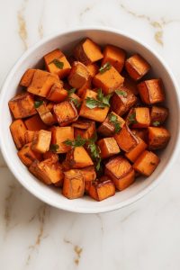 Garlic Butter Roasted Sweet Potatoes