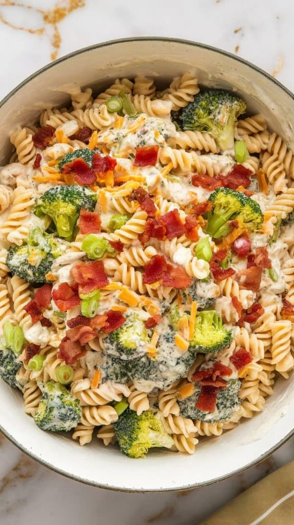 Broccoli Bacon Ranch Pasta Salad