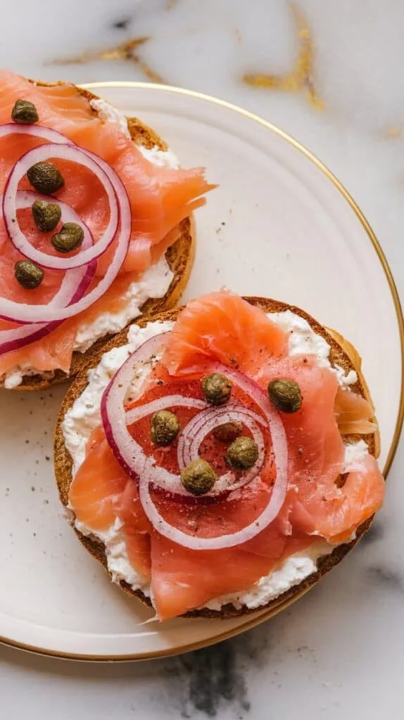 Cottage Cheese & Smoked Salmon Bagel