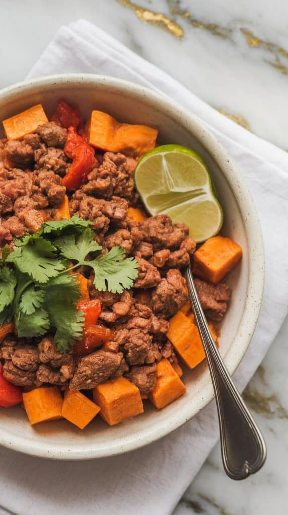 Ground Beef and Sweet Potato Skillet