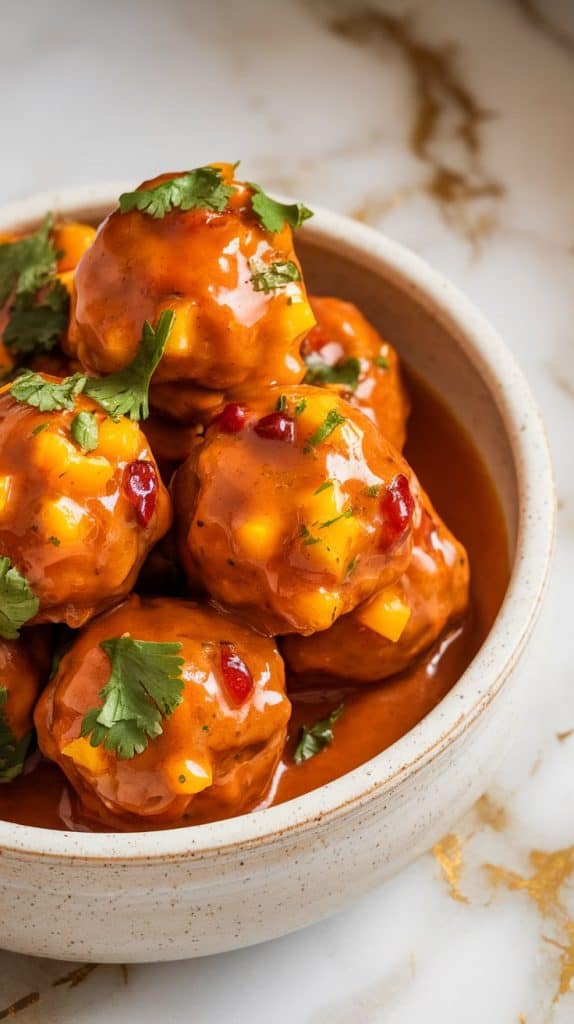 Crockpot Mango Habanero Meatballs