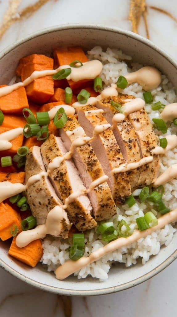 Chicken and Sweet Potato Rice Bowl