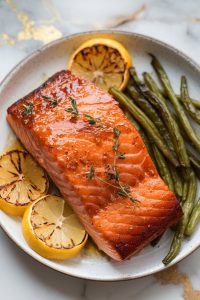 Apple Mustard Glazed Salmon