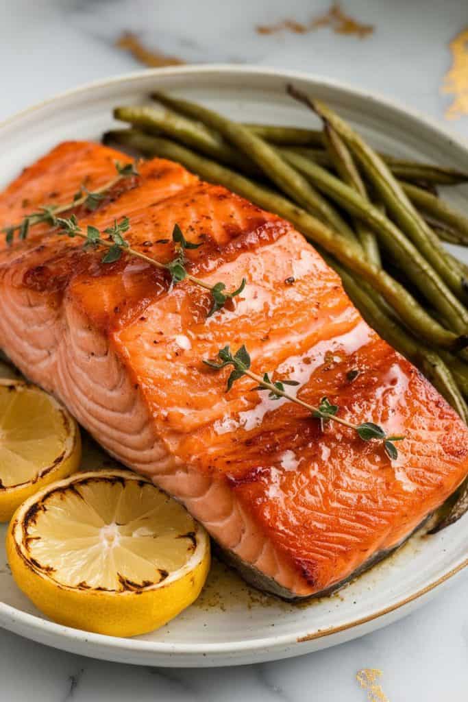 Apple Mustard Glazed Salmon