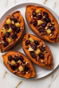 Cranberry Apple Twice-Baked Sweet Potatoes