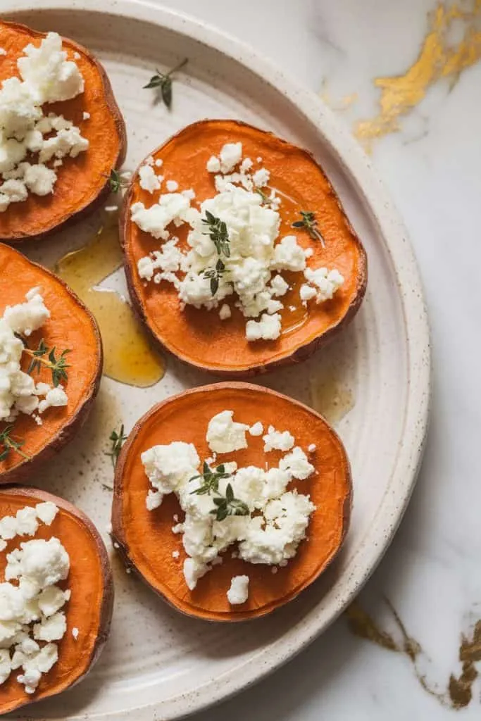 Honey Feta Sweet Potato Rounds