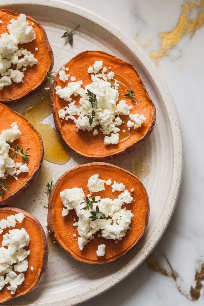 Honey Feta Sweet Potato Rounds