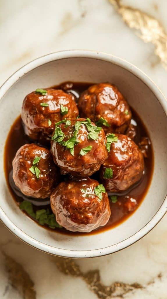 Crockpot Brown Sugar Bourbon Meatballs