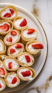 Strawberry Cottage Cheese Crepe Roll-Ups