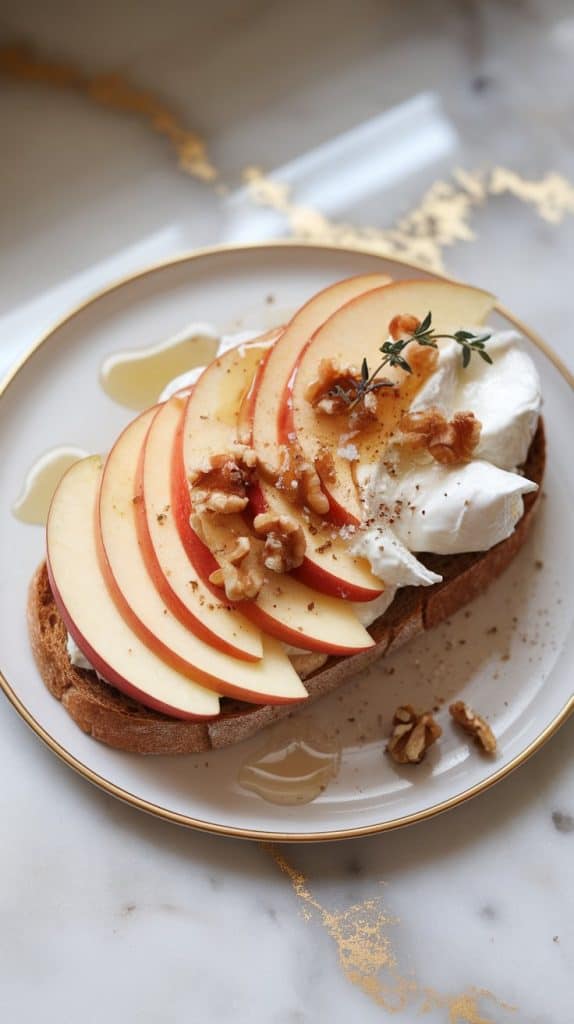 Apple and Honey Burrata Toast