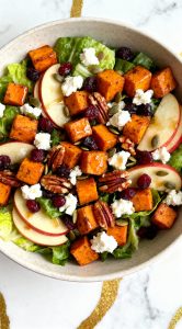 Cranberry Sweet Potato Goat Cheese Salad