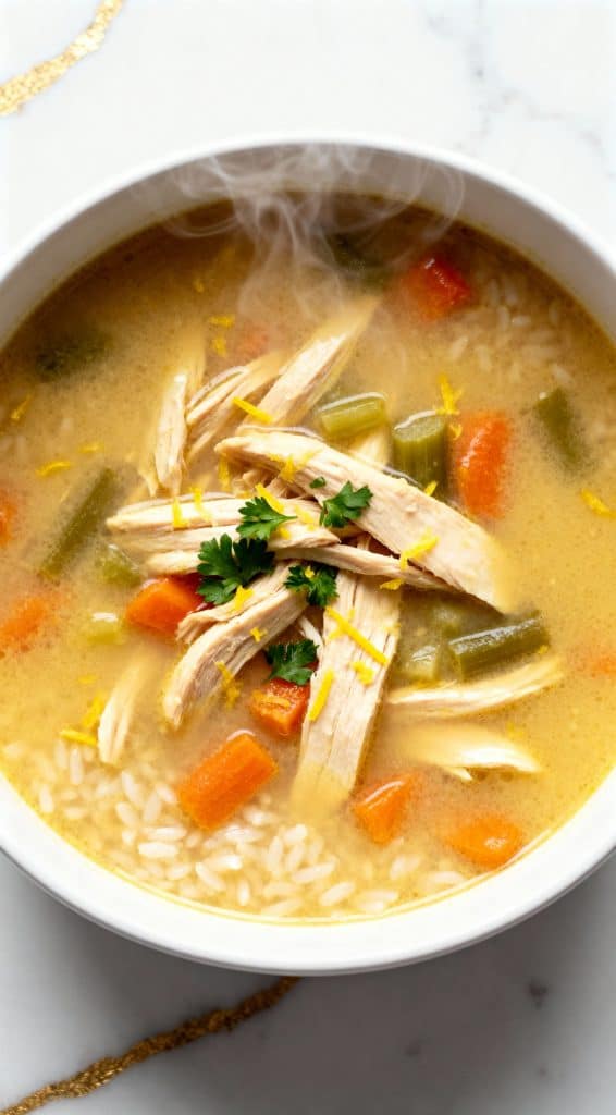 High Protein Lemon Chicken Soup
