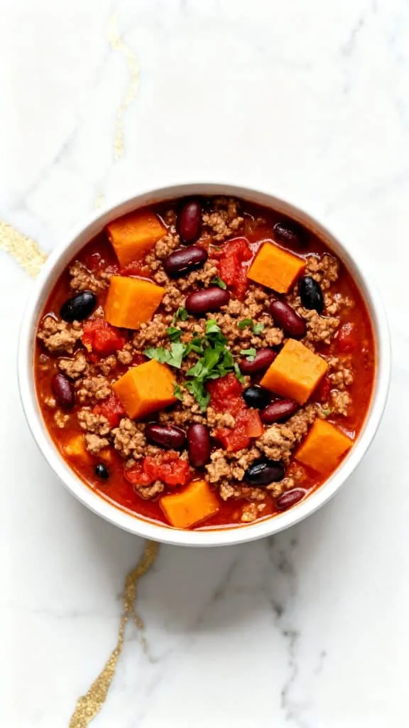 Crockpot Sweet Potato Turkey Chili