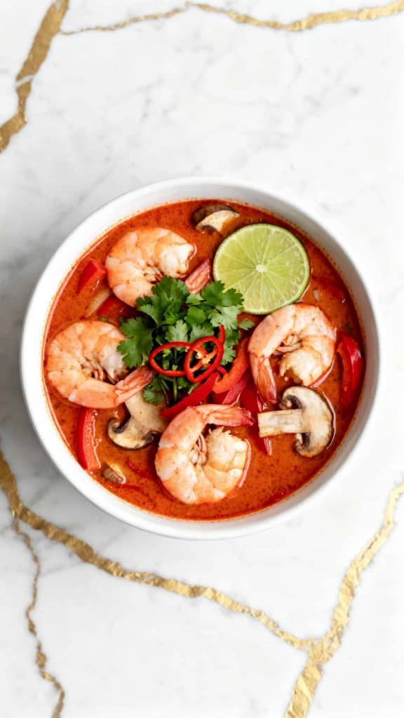 Keto Thai Shrimp Coconut Curry Soup