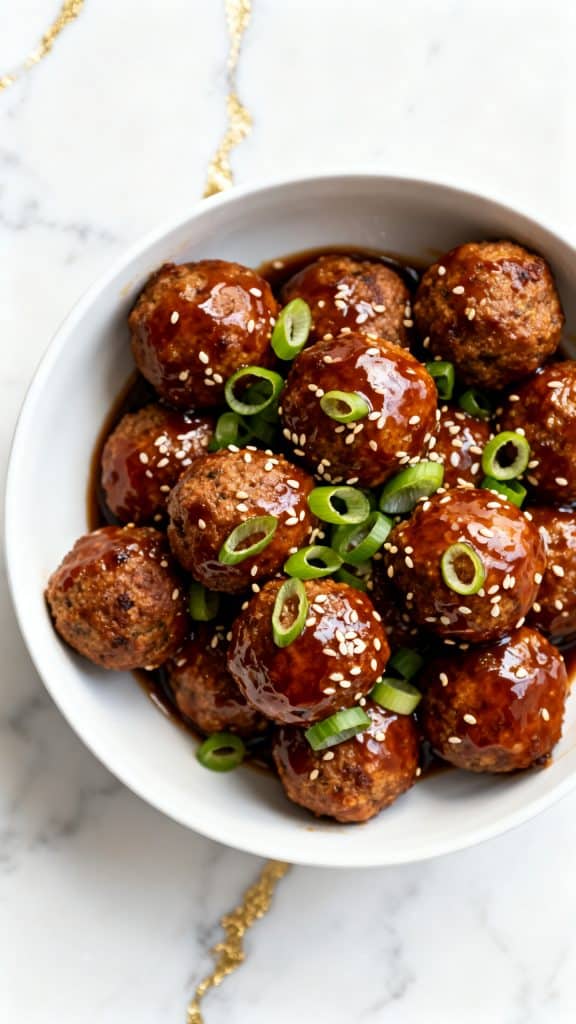 Vegetarian Slow Cooker Asian Meatballs