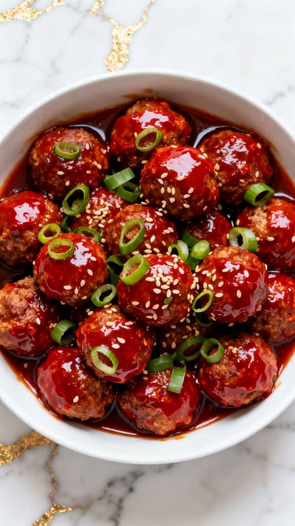 Crockpot Korean Gochujang Meatballs