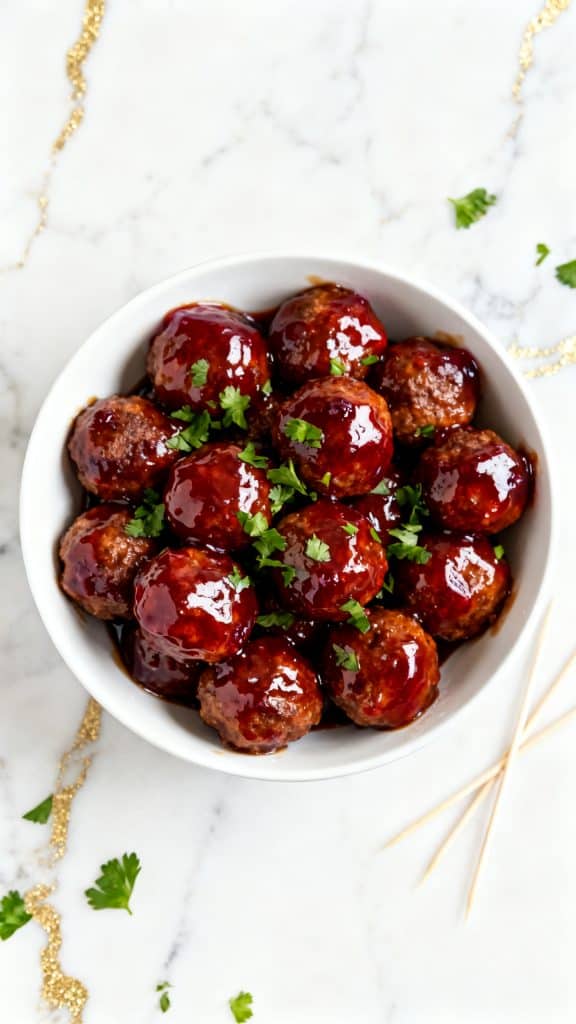 Crockpot Grape Jelly Meatballs