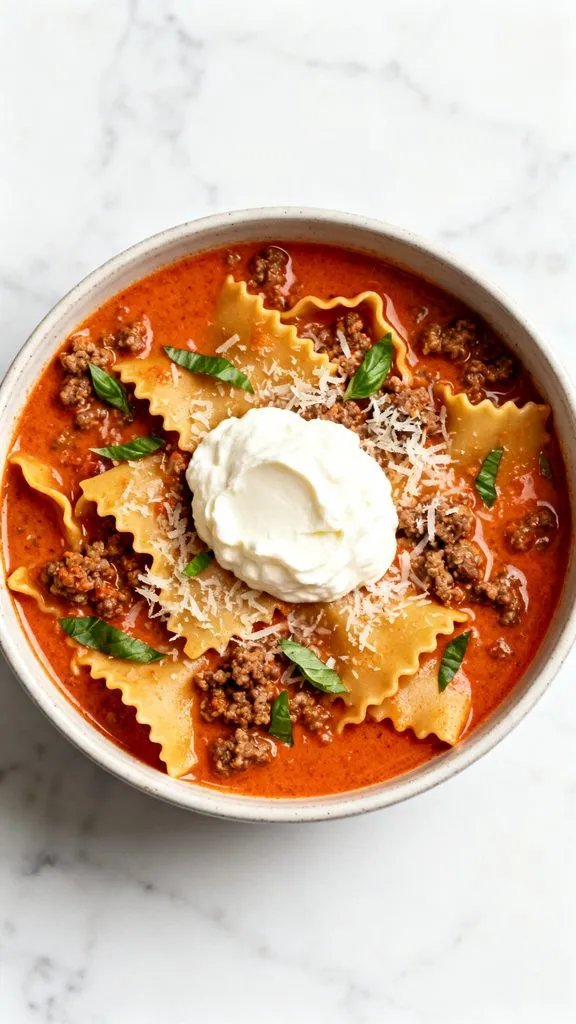 Cottage Cheese Lasagna Soup