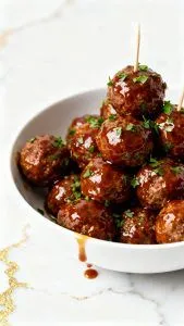 Crockpot Brown Sugar Bourbon Meatballs