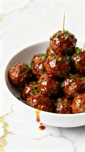 Crockpot Brown Sugar Bourbon Meatballs