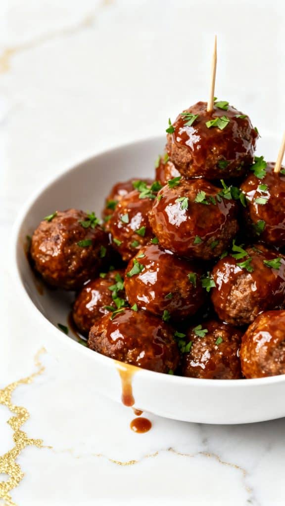 Crockpot Brown Sugar Bourbon Meatballs