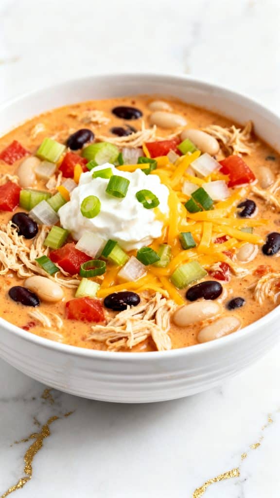 Slow Cooker Buffalo Chicken Chili