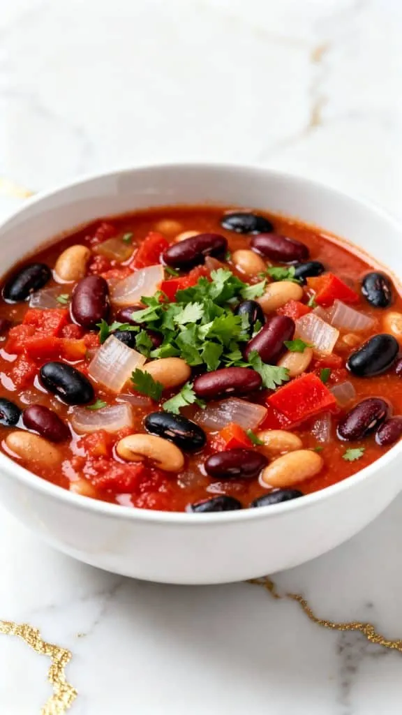 Crockpot Vegetarian Three-Bean Chili