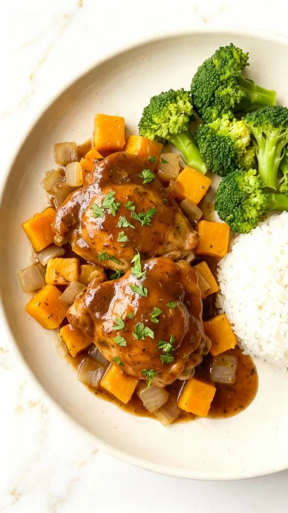 Crockpot Butternut Squash Apple Butter Chicken