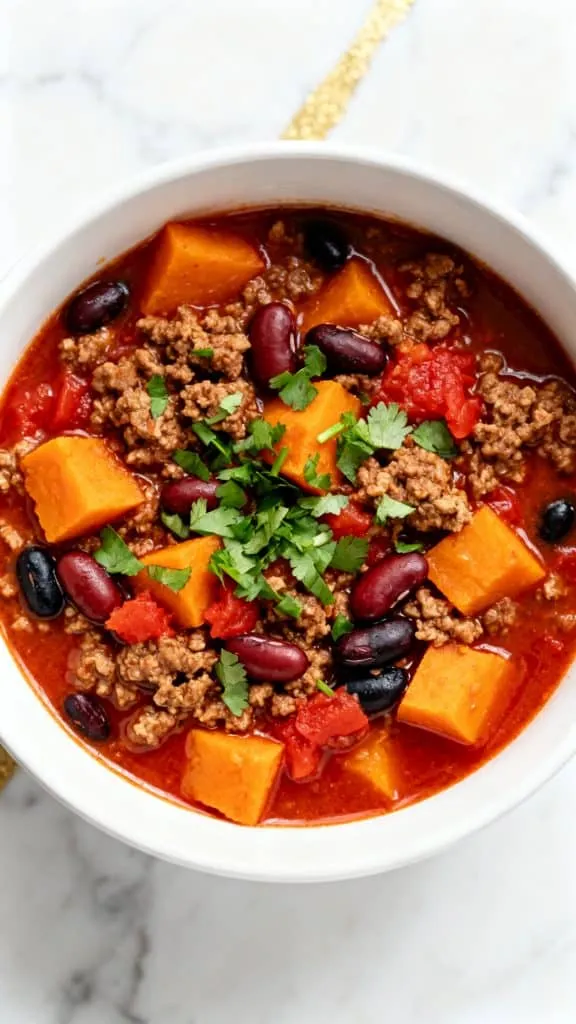 Crockpot Sweet Potato Turkey Chili