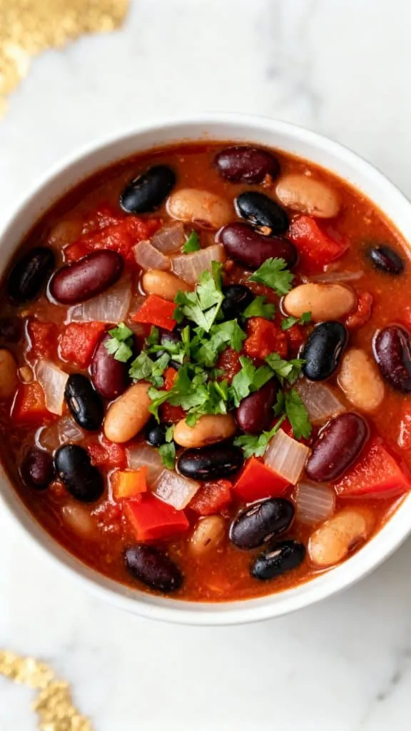 Crockpot Vegetarian Three-Bean Chili