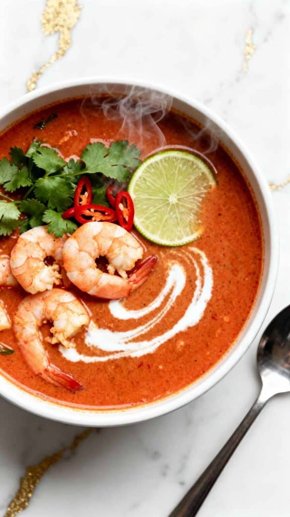 Keto Thai Shrimp Coconut Curry Soup