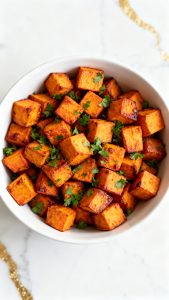 Air Fryer Roasted Sweet Potato Cubes