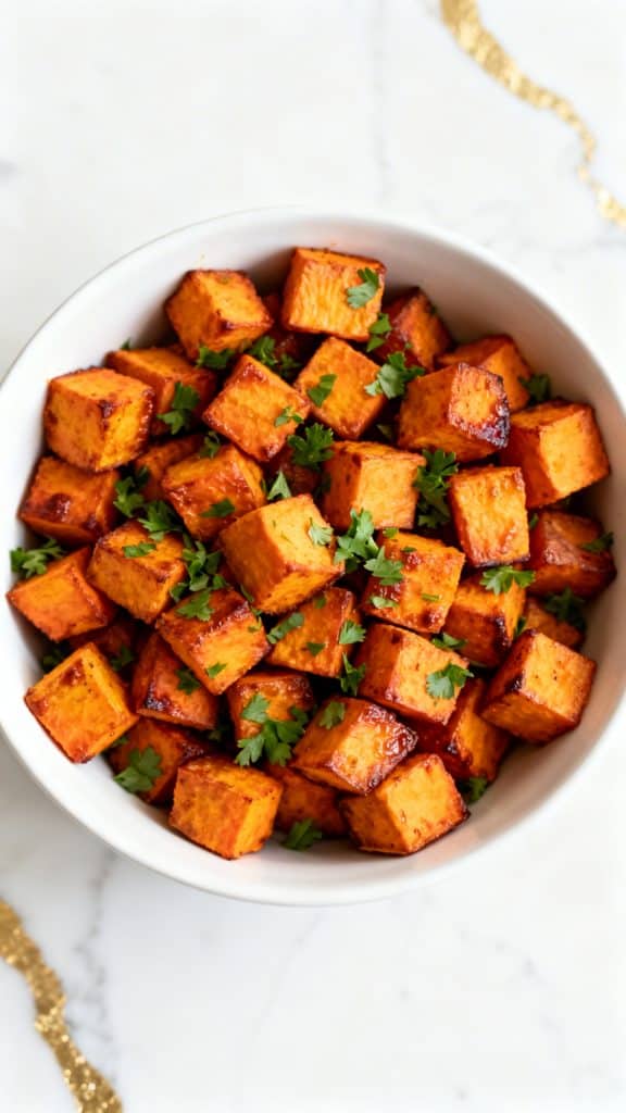 Air Fryer Roasted Sweet Potato Cubes