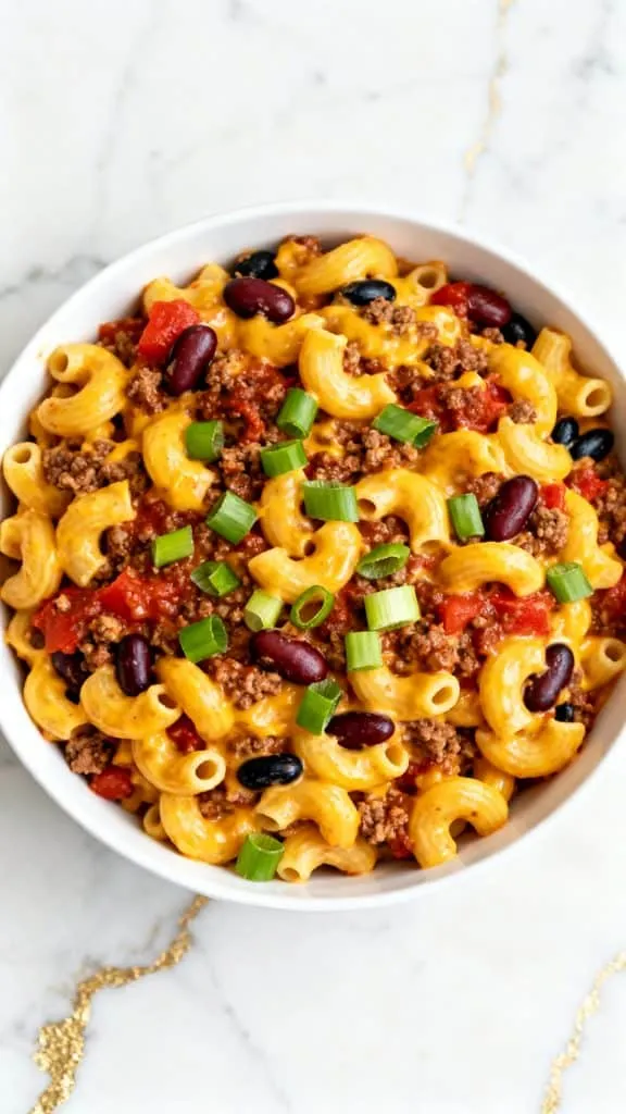 Slow Cooker Cheddar Chili Mac
