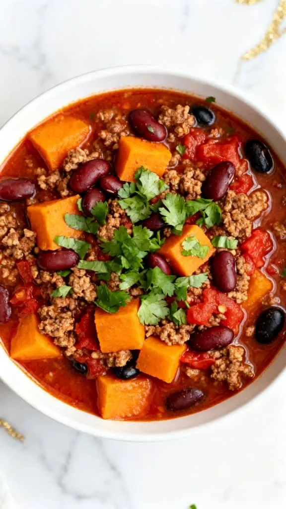 Crockpot Sweet Potato Turkey Chili