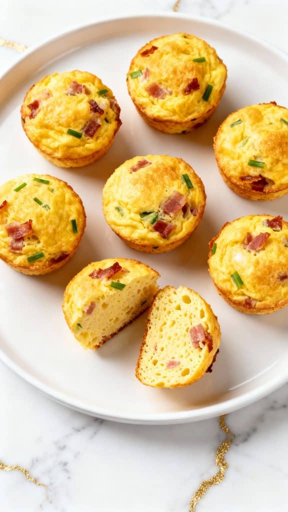 Cottage Cheese Egg Bites with Bacon & Chive