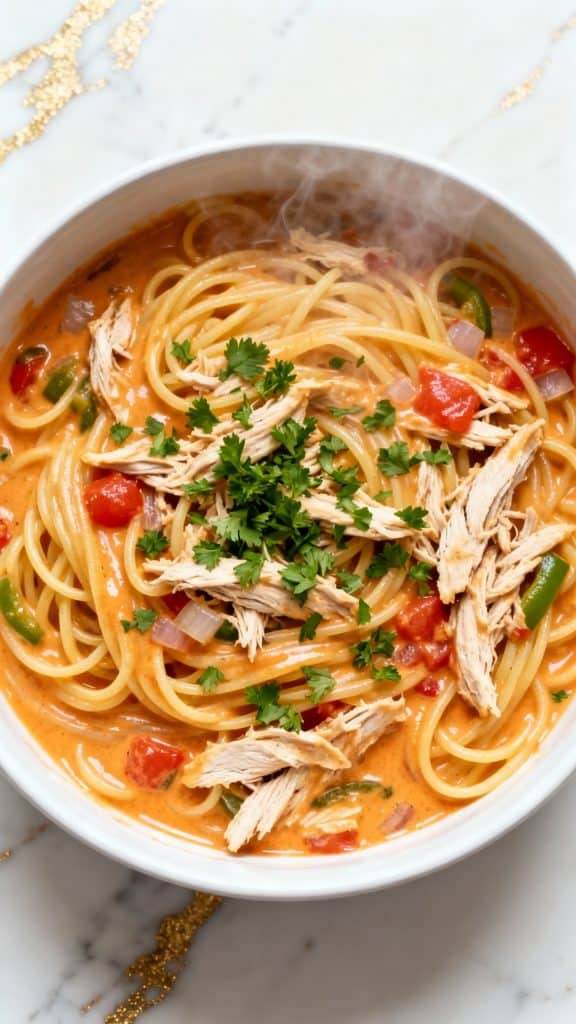 Crockpot Chicken Spaghetti