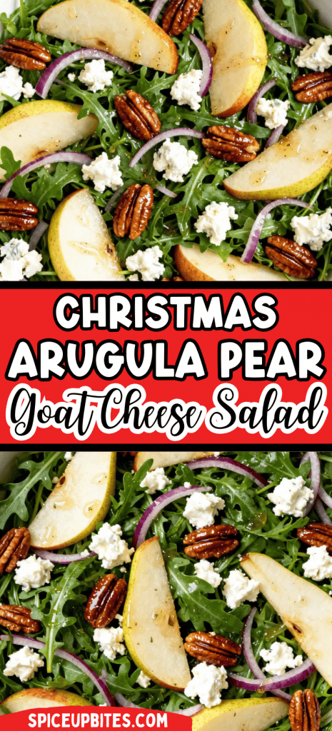 Christmas Arugula Pear Goat Cheese Salad 2