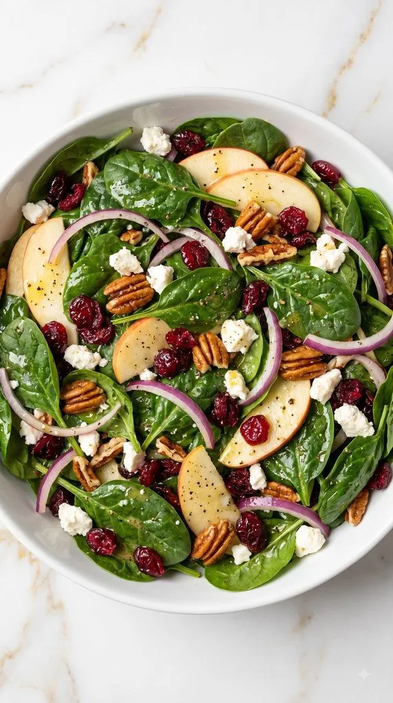 Apple Cranberry Spinach Salad