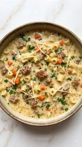 Creamy Parmesan Italian Sausage Ditalini Soup