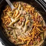 Crockpot Bacon Green Bean Casserole