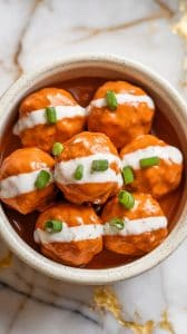 Crockpot Buffalo Chicken Meatballs