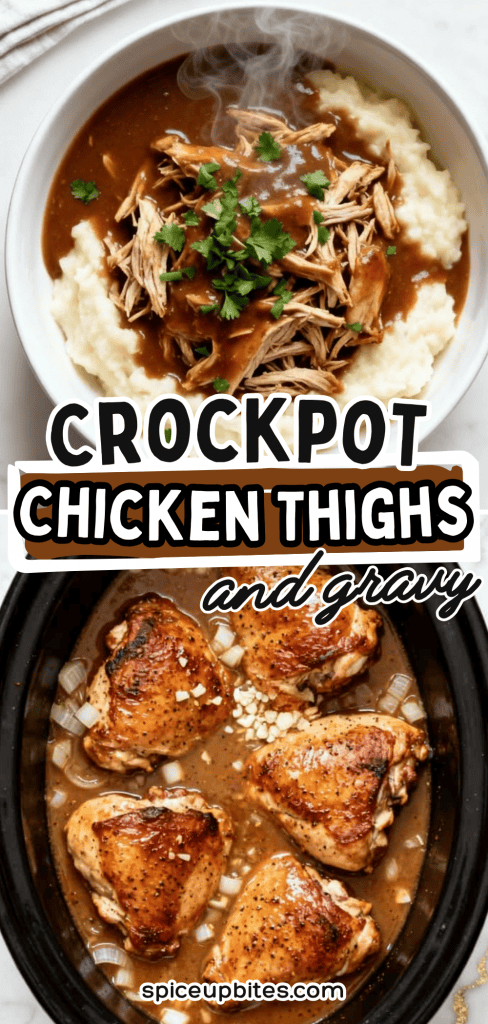 Crockpot Chicken Thighs and Gravy 5