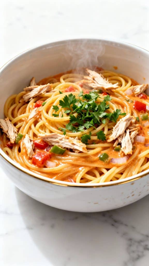 Crockpot Chicken Spaghetti